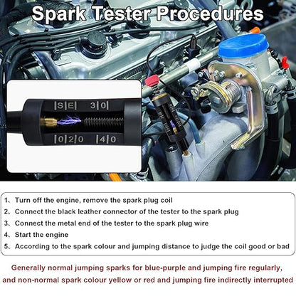 2 PCS Spark Plug Tester, Adjustable Ignition Coil Tester System, Coil Pack Tester, Spark Testers Tool, Spark Checker, Autos Diagnostic Test Tool for Automotive, Small Engines, Lawnmowers