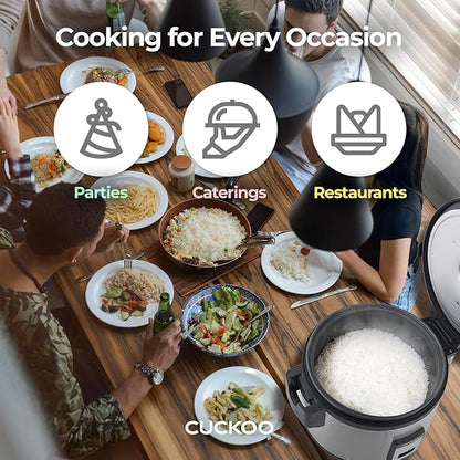 CUCKOO Commercial Rice Cooker & Warmer, Extra Large Rice Cooker 30-Cup Uncooked / 60-Cup Cooked, Professional Industrial Grain Cooker with Large Capacity, Easy One-Touch Operation, Silver (CR-3032)