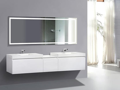 Krugg | Large 72 Inch X 30 Inch LED Bathroom Mirror | Lighted Vanity Mirror Includes Dimmer & Defogger | Wall Mount Vertical or Horizontal Installation