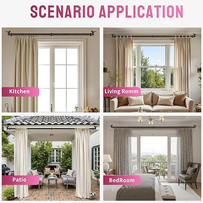 Curtain Rods for Window 36 to 144 Inches Vintage Bronze Curtain Rod with Bird Finials Adjustable Drapery Rod Heavy Duty Curtains Rods for Living Room Kitchen Window