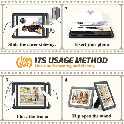 Dark Gray 5x7 Picture Frame with Acrylic Front 1 Pack, ABS Frame for 5x7 or 4x6 Photos, Shatterproof UV-Resistant Tabletop Photo Frame, Vertical/Horizontal Display for Home Décor