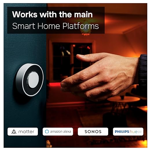 Flic Twist | Smart Home Controller | Works with Matter, Alexa, SmartThings Through Any Flic Hub (White)