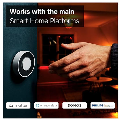 Flic Twist | Smart Home Controller | Works with Matter, Alexa, SmartThings Through Any Flic Hub (White)