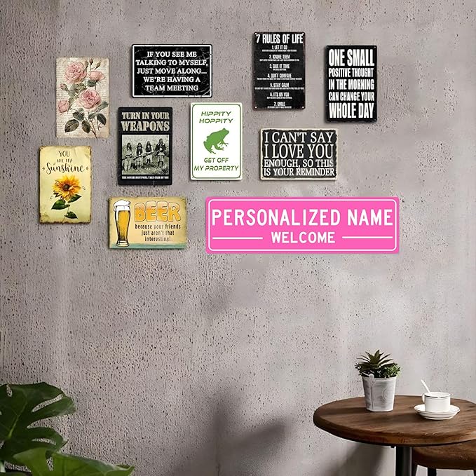 Custom Street Sign Left or Right Arrow, Double Sided/Reflective Option, 24''x10'', Personalized Road Address Large Metal Sign, Customize for Business, Office, Outdoor, Home, Delivery