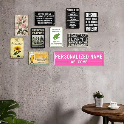 Custom Street Sign Left or Right Arrow, Double Sided/Reflective Option, Personalized Road Address Metal Sign, Customize for Business, Office, Outdoor, Home, Delivery 16''x6''