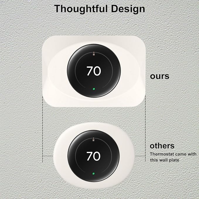 Nest Thermostat Wall Plate Cover Replacement Compatible with Google Nest Learning Thermostat (4th Gen), Practical Nest Learning Thermostat 4 Trim Kit, Snap fit Design (Biege, 1 Pack)