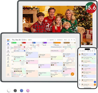 Westsee 15.6" Digital Wall Calendar Frame – Interactive Touchscreen Eletronic Calendars, Smart Family Planner for Schedule, Photo Display, Meals, Chore Chart & Tasks, Wall & Desk Mountable (Dark Gray)