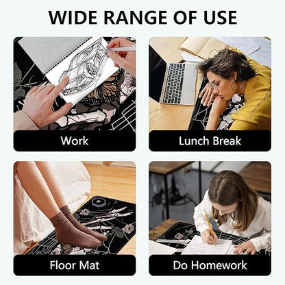 Heated Mouse Pad with 3 Levels Heated & 3 Hours Auto Shut-Off Mouse Pad for Warming Hands in Office Home, 23.6" x 14.2"Large Safe Desk Mat Hand Warmer，Skeleton Hand Spider Web