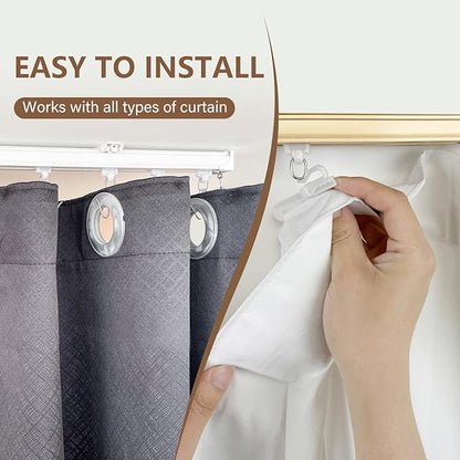 Curtain Tracks Ceiling Wall Mounted Heavy-Duty Curtains Rails Room Divider Curtain Track for Living Room Bedroom Room Shower Divider White 3 ft To 18 ft