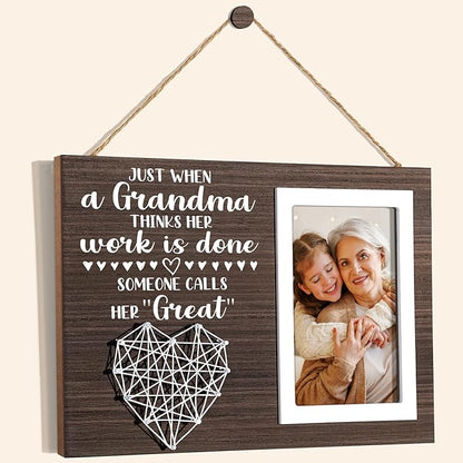 Great Grandma Christmas Gifts Picture Frame, Pregnancy Announcement Gifts for First Time Great Grandma New Great-Grandmother Gift Best Great-Grandmother Birthday Mothers Day Gift Frame - 4x6 Photo