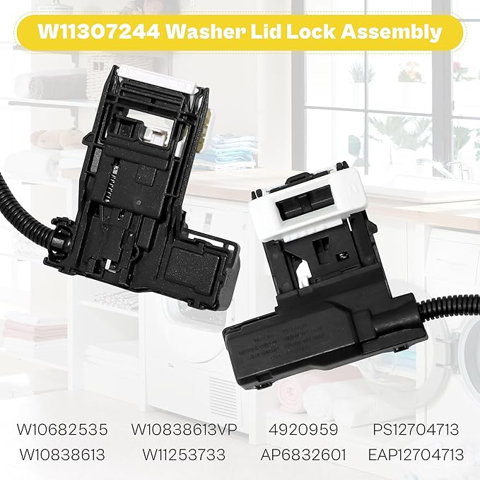 WTW5000DW1 WTW5000DW2 WTW5000DW3 Washer Lid Lock for Whirl-pool,May-tag,Ken-more Washer,W11307244 W10682535 Washer Lid Lock Assembly with W10837741 Washer Lid Strik by TOMOON