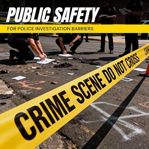 Crime Scene Do Not Cross Tape 2 Pack 3 inch x 1000 feet, Bright Yellow with a Bold Black Print for High Visibility • Tear Resistant Design