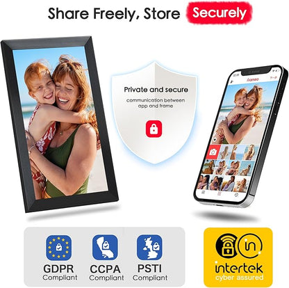 Digital Picture Frame, Frameo 15.6 inch Large Digital Photo Frame WiFi, 1920 * 1080 IPS FHD Touchscreen, 32GB Storage, Instant Share Photo Video, Gift for Mom