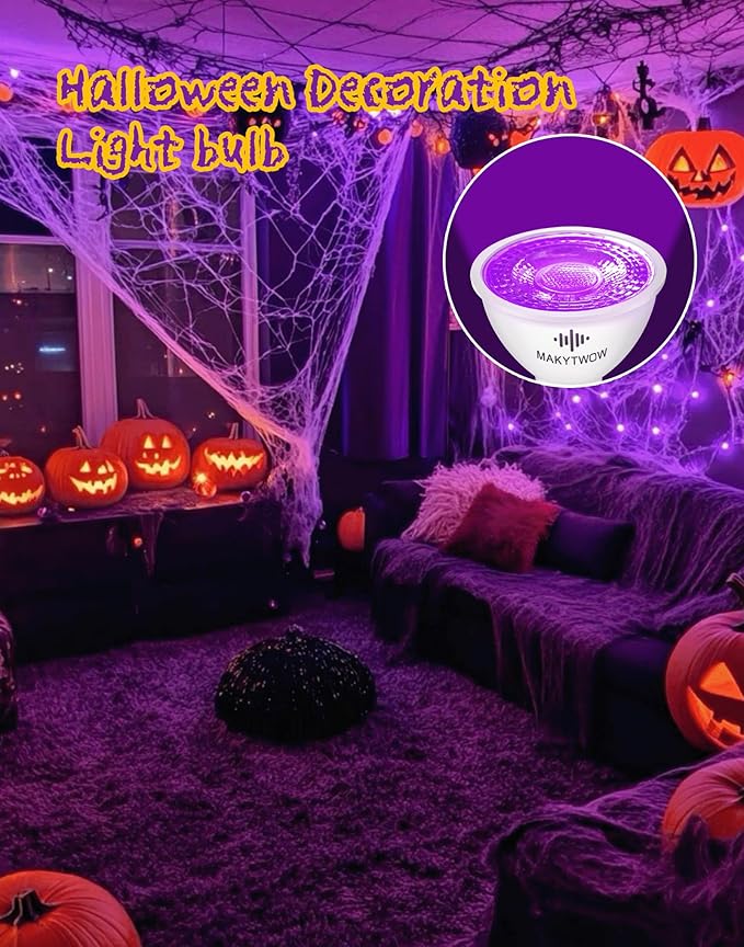 MR16 LED Light Bulb, Purple, Gu5.3 Bi-pin Base LED Spotlights 12V LED Light for Outdoor Landscape Track Lighting, 4W=50W Halogen Equivalent, 6Pack