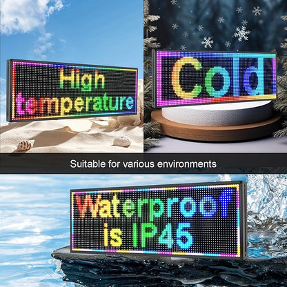 Outdoor P10 Led Scrolling Sign RGB Full Color by WIFI Control With High Brightness led sign Programmable for Business Advertising Board (39''x14'')