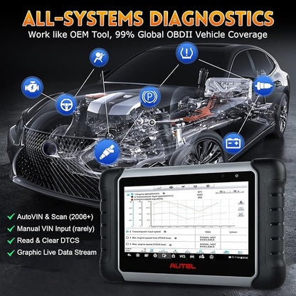 Autel Scanner MaxiCOM MK808Z-BT - Same As MK808BT Pro, Android 11 Bi-Directional Control Scan Tool, Upgraded of MK808BT/MK808/MK808S/MX808, Full Diagnosis, Compatible with BT506/MV108S(Original)