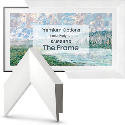 Gloss White 85" Premiere Deco TV Frame - Compatible ONLY with Samsung The Frame TV and Pro TVs (Fits 2021-2025, LS03A, LS03B,LS03C,LS03D,LS03FA,LS03FW)