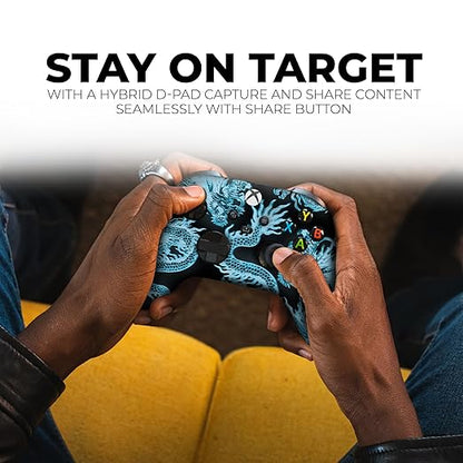 DreamController Neon Dragonns Custom X-box Controller Wireless compatible with X-box One/Series X/S Proudly Customized in USA with Permanent HYDRO-DIP Printing (NOT JUST A SKIN).