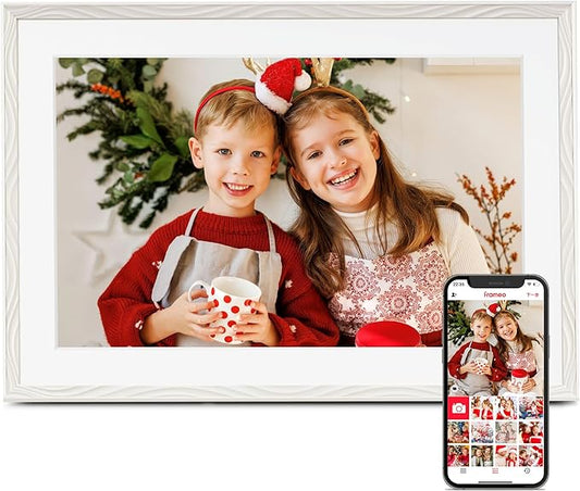 Digital Picture Frame, Frameo 10.1 Inch Digital Photo Frame WiFi, 32GB Memory, Electric Frame Slideshow, 1280 * 800 HD Touch Screen, Wall Mountable, Auto-Rotate, Share Instantly, Gifts for Mom, Women