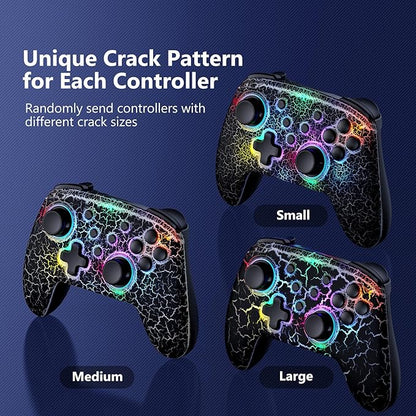 NexiGo Hall Effect Wireless Controller (No Deadzone) for Switch 2 and Switch, Controllers for Nintendo Switch, Bluetooth Switch Controller, Turbo and LED Light (Lightstorm)