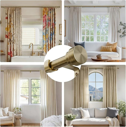 Oneach Heavy Duty Curtain Rods for Windows 48 to 84 Inch, 1 Inch Antique Bronze Curtain Rod, Adjustable Length Rod with Metal Finials, Modern Decorative for Bedroom Kitchen Living Room (16 to 88 Inch)