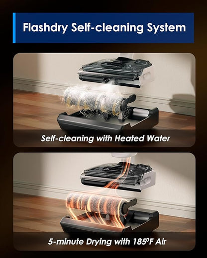 Tineco Floor ONE Switch S6 Stretch Wet Dry Vacuum Cleaner, Multi-Function, 180° Lay-Flat, Anti-Tangle Design, Self-Cleaning, 65Min Runtime, Dual-Edge Cleaning, Whole-House Cleaning Floor Cleaner