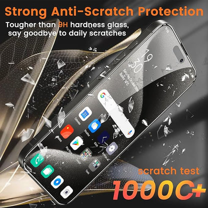 4+4 Pack Privacy Screen Protector for iPhone 15 Pro Max 6.7-Inch with 4 Pack Camera Lens Protector, Anti Spy Tempered Glass Film 9H Hardness Case Friendly