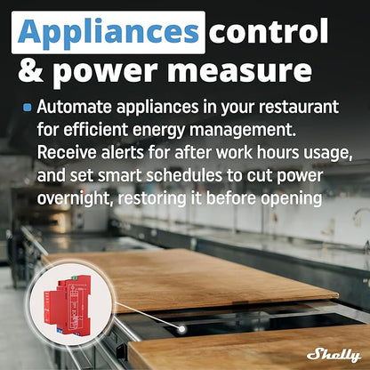 Shelly Pro 1PM | Wi-Fi & LAN, 1-Channel Smart Relay Switch with Power Metering | Home & Facility Automation | Compatible with Alexa & Google | iOS Android App | Remote Appliances Control