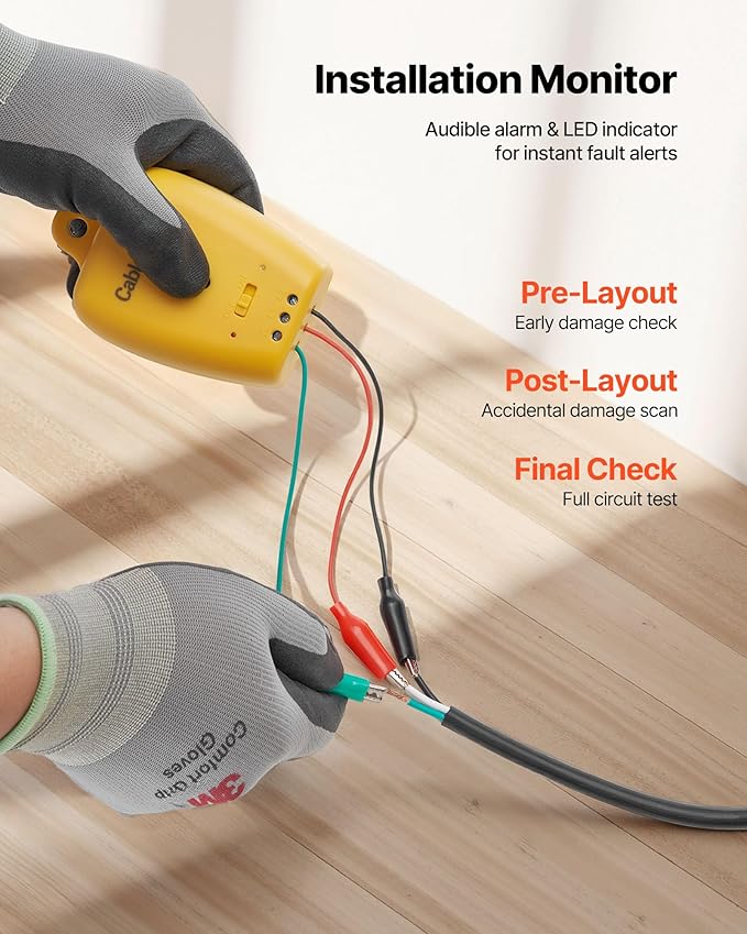 VEVOR 50 sqft Underfloor Heating Cable Kit, 120V Electric Radiant Heated Floor System, with Smart Control Thermostat & Alarm, Easy Installation for Tile, Stone, Vinyl, Home Improvement