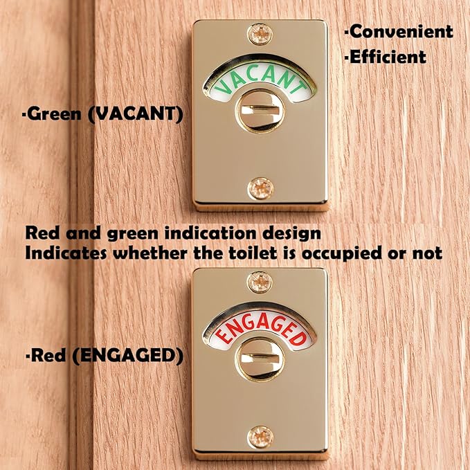 1Pack Silver Latch Indicator,Bathroom Stall Door Latch,Privacy Partition Lock with Occupancy Indicator for Public Toilet Stall Door