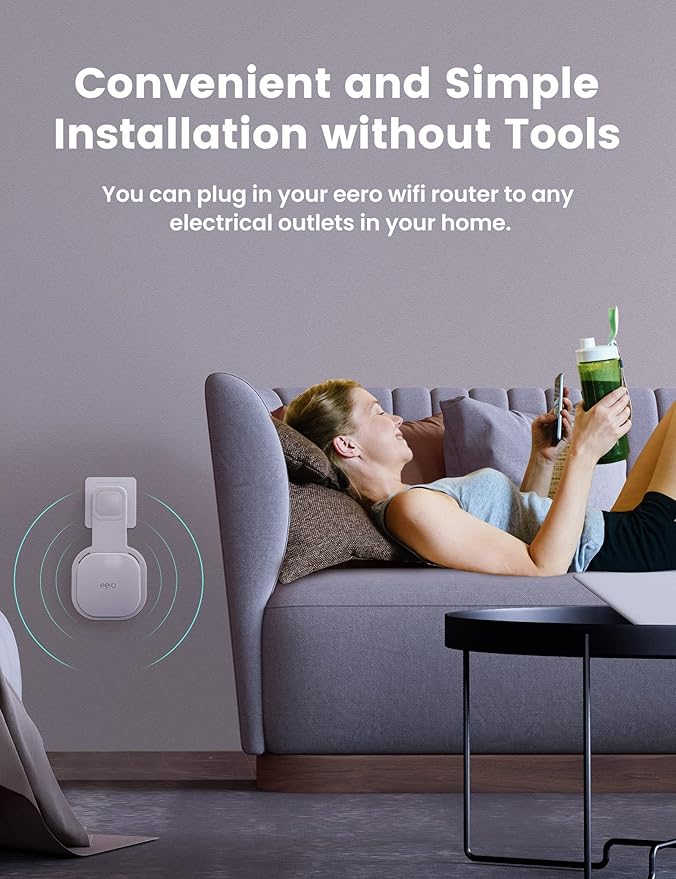 DG-Direct Wall Mount Holder for eero 6 and eero 6+ Router Mesh Wi-Fi System, No Messy Wires, The Outlet Wall Mount Holder for eero 6 Plus, Stand Bracket for eero 6 Extender Space Saving 1 Pcs