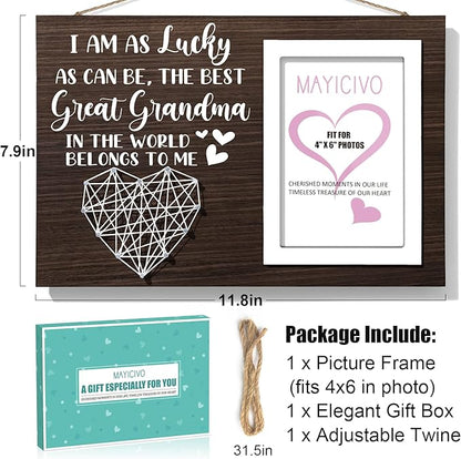 Great Grandma Christmas Gifts Picture Frame, Birthday Gifts for Great Grandma from Grandchildren, Best Great-Grandmother Gift Photo Frame Great-Grandmother Christmas Mothers Day Gift - 4x6 Photo