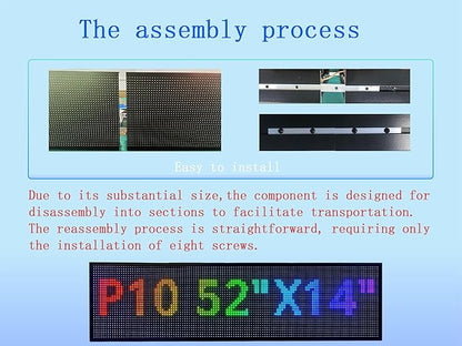 P10(52" * 14") Scrolling Programmable Led Sign Custom Outdoor Digital For Business Display Screen Matrix Panel Electronic Message Board Neon Full Color Advertising Light Wifi Control