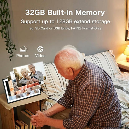 WiFi Digital Picture Frame, Frameo 15.6 inch Large Digital Photo Frame, 1920*1080 IPS FHD Touchscreen, Instant Share Pictures Video, 32GB Storage, Photo Frame Electronic, Gift for Mom, House Warming