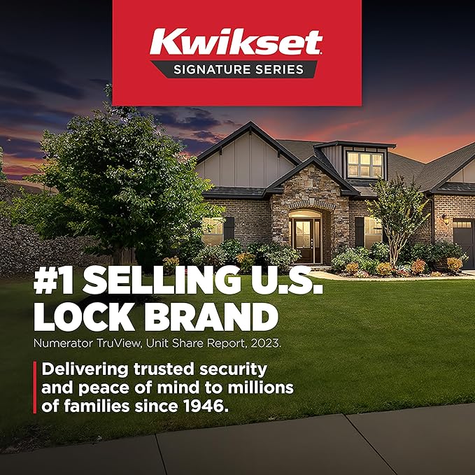 Kwikset Halifax Entry Door Handle with Lock and Key, Secure Keyed Reversible Lever Exterior, For Front Entrance and Bedrooms, Satin Nickel, Pick Resistant Smartkey Rekey Security and Microban