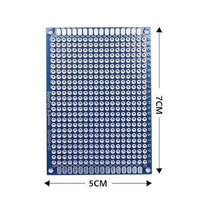 15 Pcs(5x7cm) Double Sided PCB Board Prototype Kit Soldering 4 Colour Universal Printed Circuit Board for DIY Soldering and Electronic Project