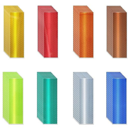 Non Fading Reflective Stickers 2 inch X 6 inch, Outdoor Waterproof High Visibility Warning Safety Adhesive Reflector Tape (80 Pcs)