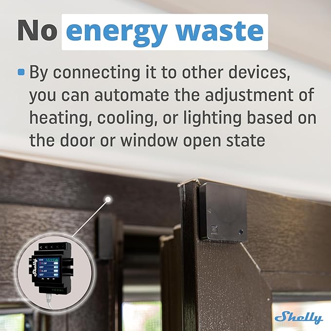 Shelly Blu Door/Window Black | Bluetooth Operated Sensor | Home Automation | iOS Android App | Alexa & Google Home Compatibility | Lux and Tilt Angle Measurement | Set Custom Activation Scenes