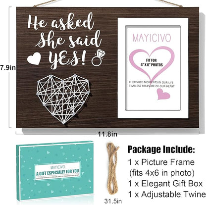 Engagement Wedding Gifts for Couples: Boyfriend & Girlfriend, Romantic Picture Frame - 4x6 Photo