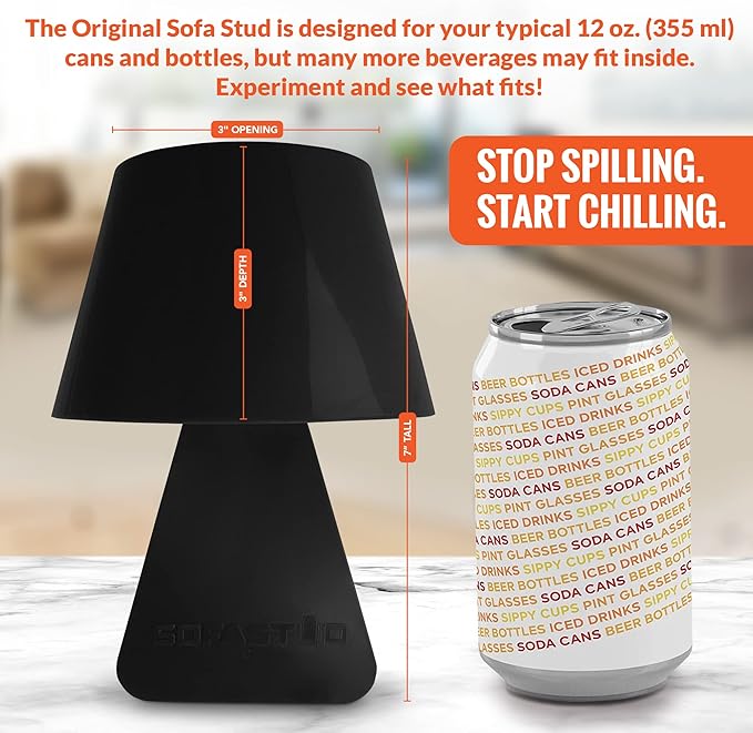 Original Couch Cup Holder - Spill Proof, Convenient, & Versatile Drink Coaster Molded from BPA Free, Impact Resistant, Durable Plastic That Fits Cans, Cups, Bottles & More