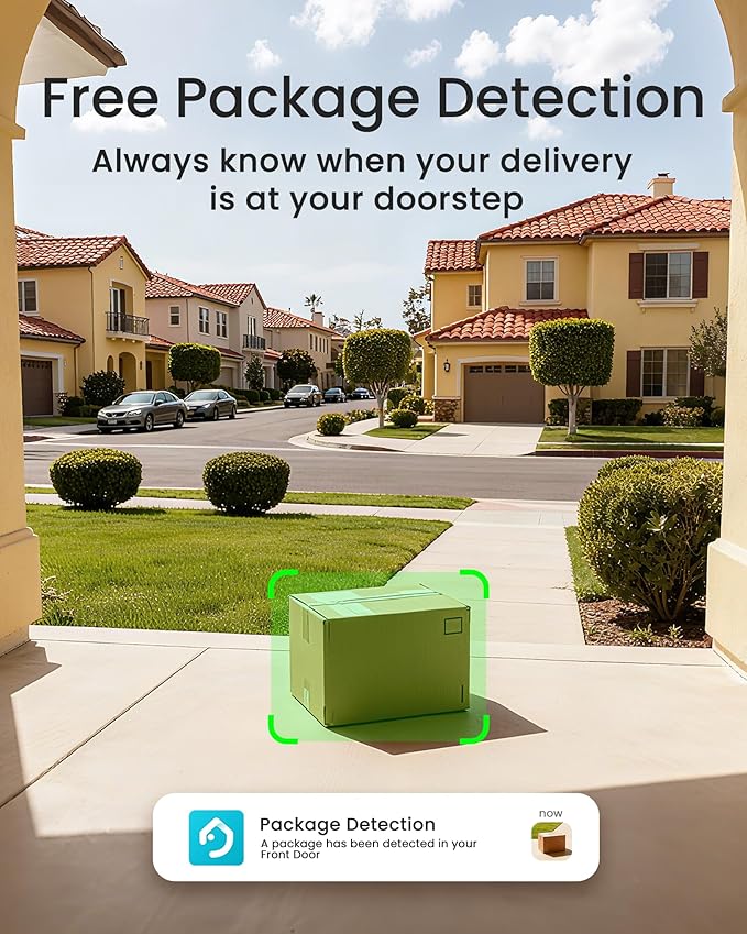 youkey Doorbell Camera Wireless with Chime, No Monthly Fee, 2K Battery Doorbell with Head-to-Toe Video, Package Detection, 2.4/5GHz WiFi-6, Built-in 8Gb Storage, Two-Way Talk, Color Night Vision,DB312