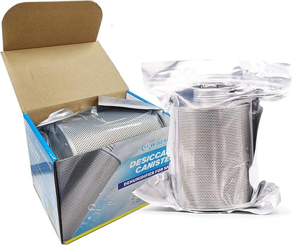 750 Grams Gun Safe Dehumidifier, 2 Pack Reusable Canister Desiccant Dehumidifier, Rechargeable 1.65 Lbs Indicating Silica Gel Orange to Green