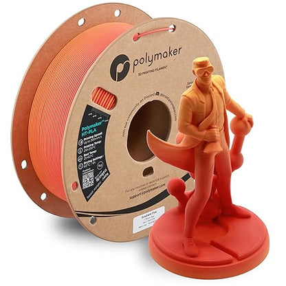 Polymaker HT-PLA Filament 1.75mm Gradient Fire, High Temp PLA for 3D Printing, Heat Stable Up to 150°C, Easy to Print, Works with Most FDM Printers, 1kg Spool