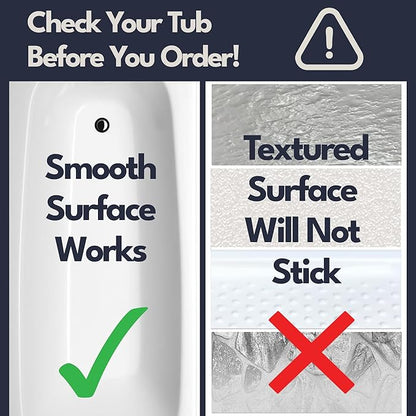 homerella® Bathtub Mat Non Slip 35x16, Incl. Hooks for Drying, Extra Long, 100% BPA Free, Shower Mat Non Slip Anti Mold, Machine Washable, Shower Mats for Inside Shower Mildew Resistant