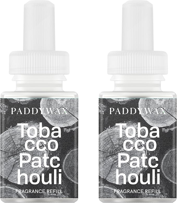 Pura & Paddywax Home Scent Refill - Smart Air Diffuser - Up to 120-Hours of Luxury Fragrance per Refill - Home Essential - Clean & Safe Diffuser Fragrance - 2 Pack, Tobacco & Patchouli