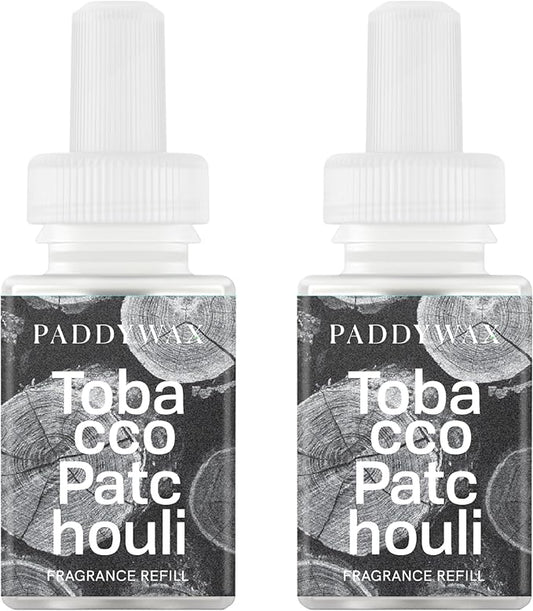 Pura & Paddywax Home Scent Refill - Smart Air Diffuser - Up to 120-Hours of Luxury Fragrance per Refill - Home Essential - Clean & Safe Diffuser Fragrance - 2 Pack, Tobacco & Patchouli