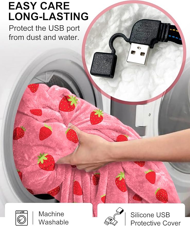 KFUBUO Heated Electric Wearable Blanket Throw Battery Operated Portable USB Cordless Outdoor Hoodie Sweatshirt