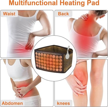 Infrared Heating Pad, Far Infrared Natural Jade Heating Pad, Auto Shut Off, Adjustable Temperature, Gifts for Women/Men/Dad/Mom (Brown, Belt28)