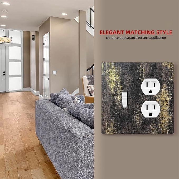 Wallplates Vintage Industrial Rusty Metallic 1 Toggle 1 Duplex Switch Plate Electrical Gfci Faceplate Decorative Light Switch Covers For Farmhouse Cabin Decor