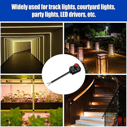 5 PCS DC 0/1-10V Knob LED Dimmer Rotary Knob Controller Mini Switch Infinitely Adjustable Light Level with Scale Electronic LED Driver Controls Indoor Lighting, Grow Lights